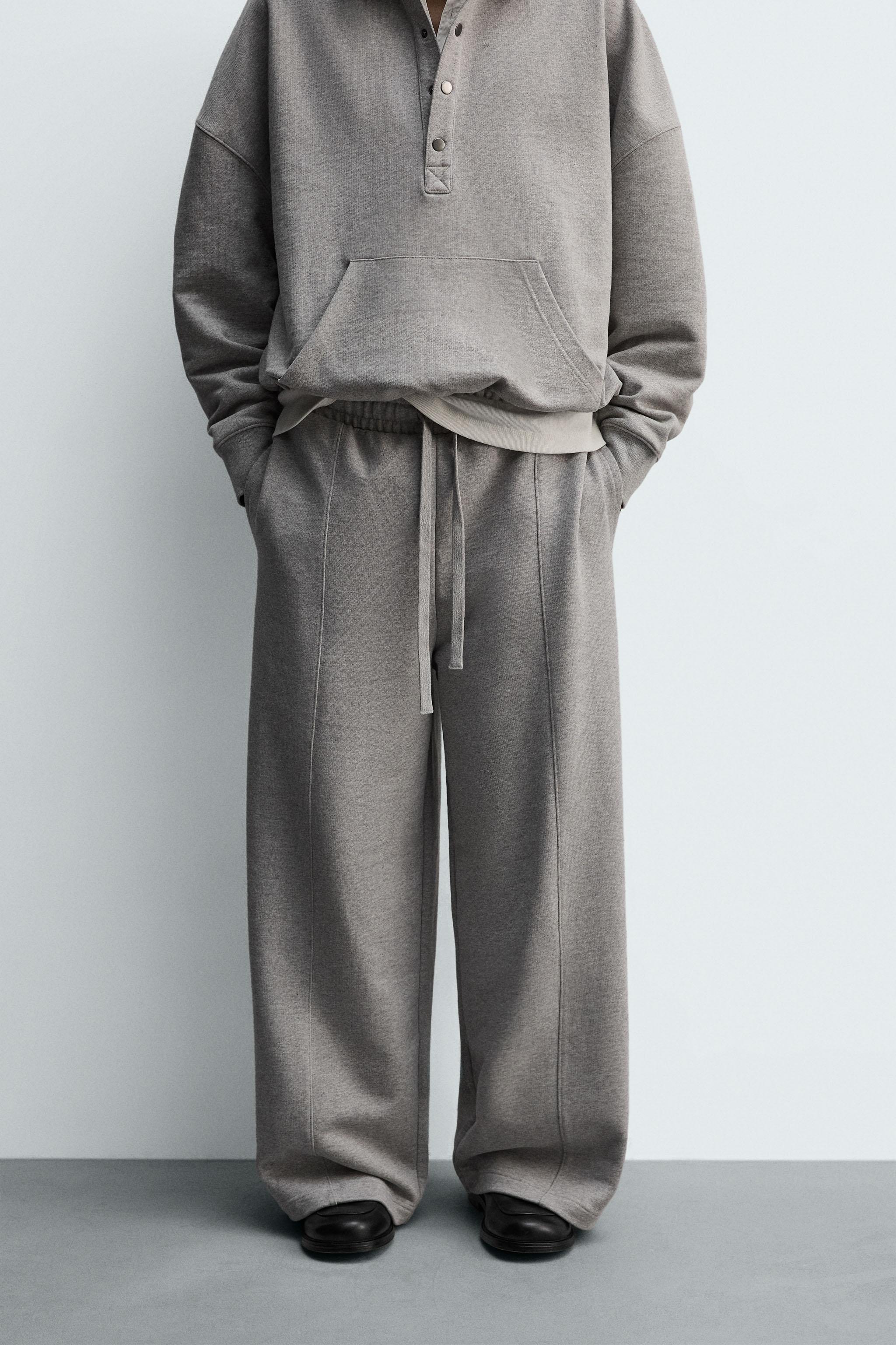 WIDE FIT PANTS WITH SEAMS